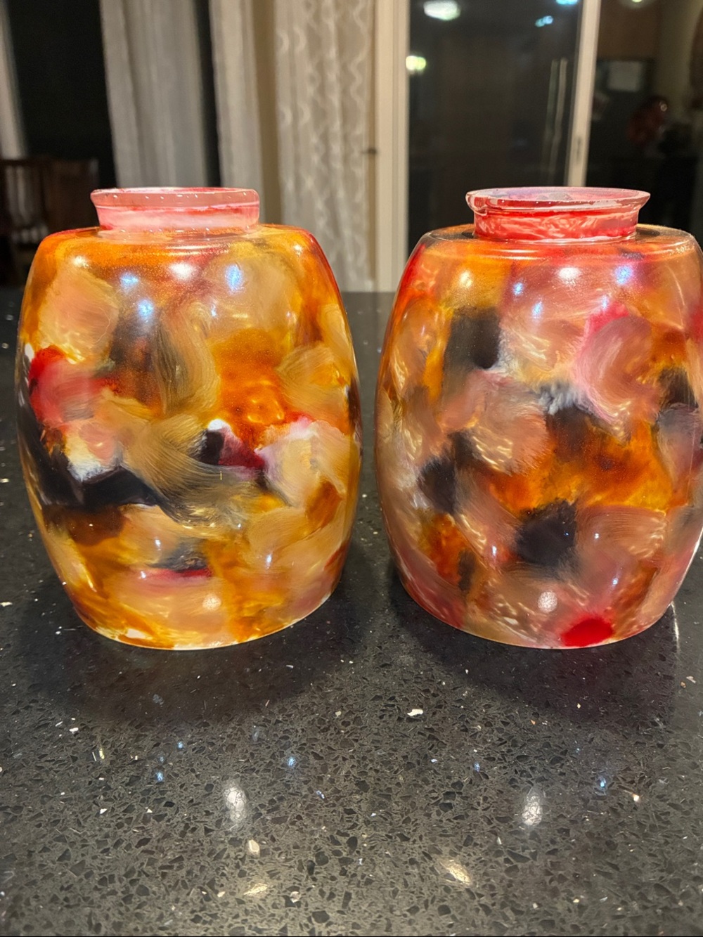 Aspen Art Glass Amber Multicolor Decorative Lights set of 2!